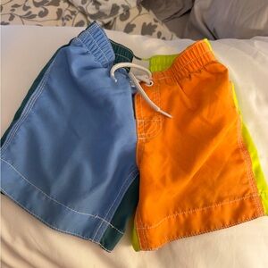 GAP Kids Colorblock Swim Shorts - Blue, Orange, Green